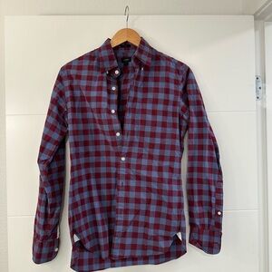 Burgundy and blue J.Crew check shirt